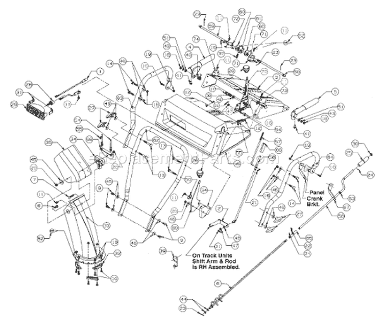 Page F Diagram and Parts List for 31AE753F401 1998 Yard Man Snow Blower